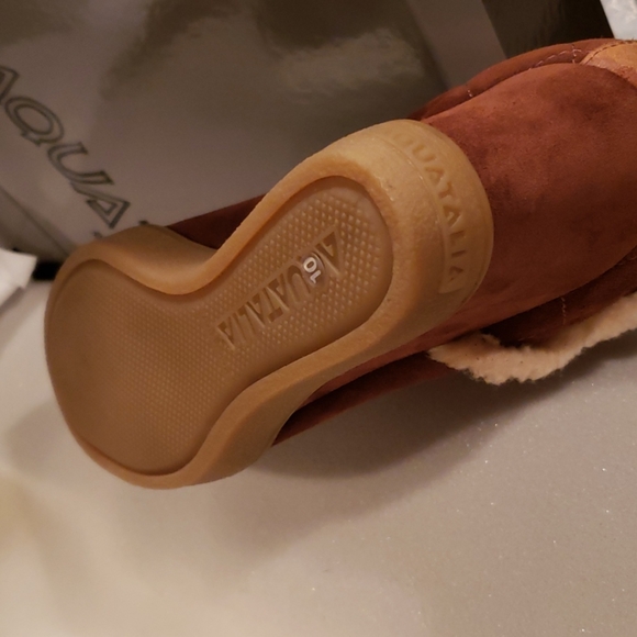 Aquatalia Italy New Tall Weatherproof Wedge Boot NIB Suede Leather Women's πHP - Picture 16 of 16